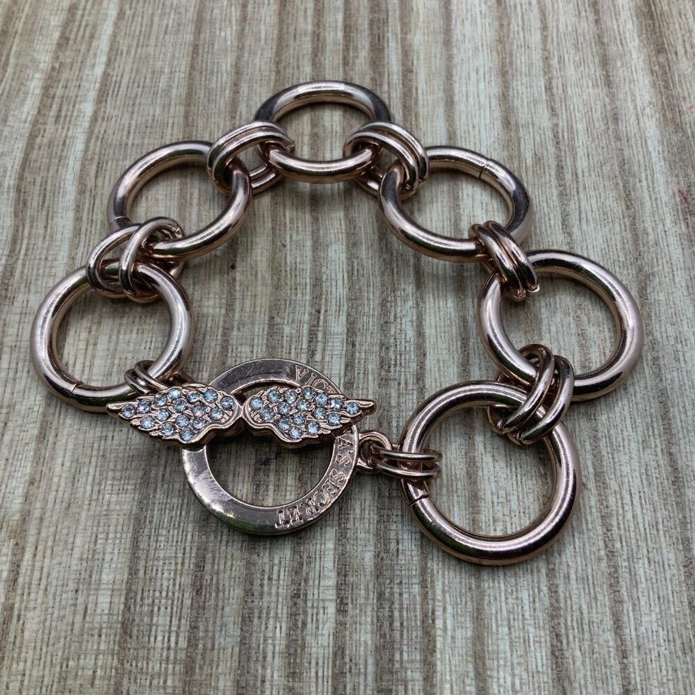 Victoria's Secret Rose Gold Tone Bracelet Angel Wing